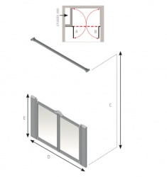 AKW Half Height Wet Floor Screens - Silverdale - Option MW